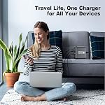 USB C Bloc du chargeur rapide, 120W 6-Port Station de recharge GaN Adaptateur Hub, USB Prise de bande d'alimentation multichargeur mural C avec interrupteur marche/arrêt pour iPad iPhone 16 15 14 13 12 Pro Max Galaxy S23/22-5ft Cord