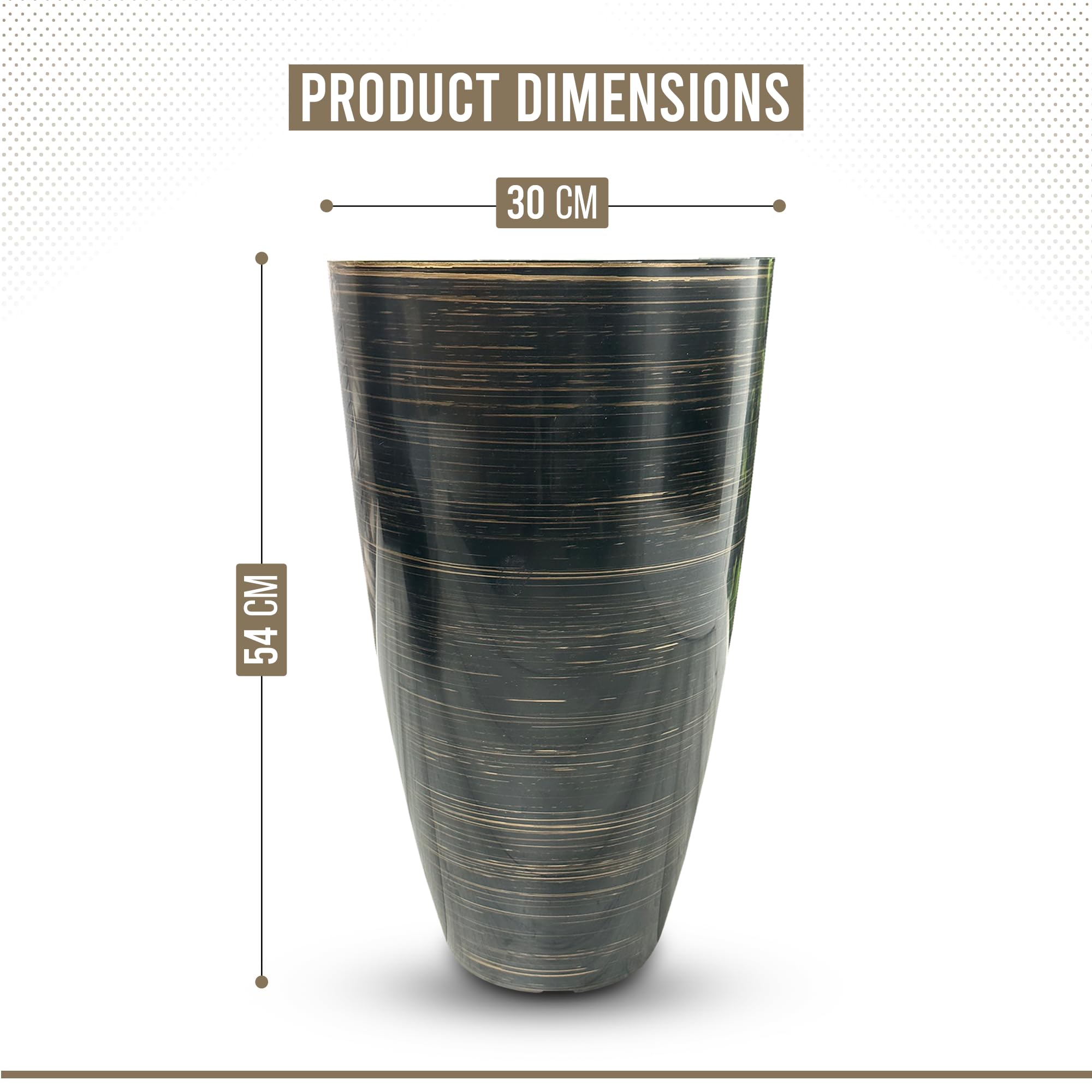 SG Traders Stylish Tall Plastic Plant Pot Garden Patio Planters Elegant Gardening Planter Accessory for Flowers Herbs Trees Plants Patio Suitable for both Indoor and Outdoor Use H 54cm x W 30cm - Image 2
