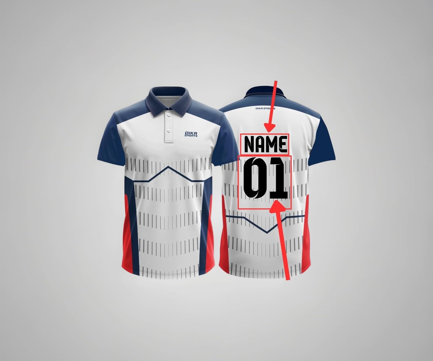 Dika Sports Custom Add Name and Number Jersey for Men Cricket t-Shirt | 2 Year to 5XL