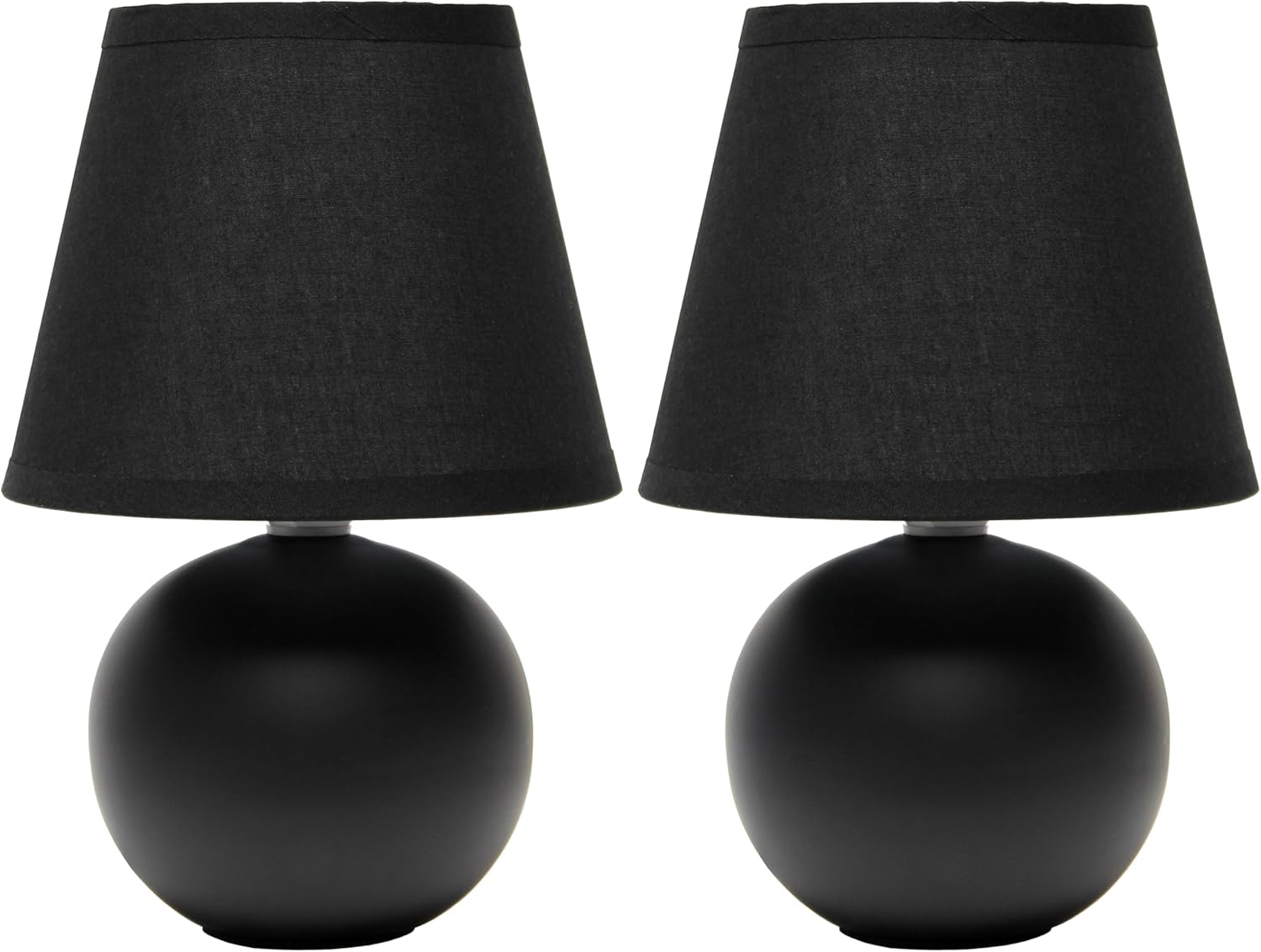 Simple Designs Mini Ceramic Globe Lamp 2-Pack
