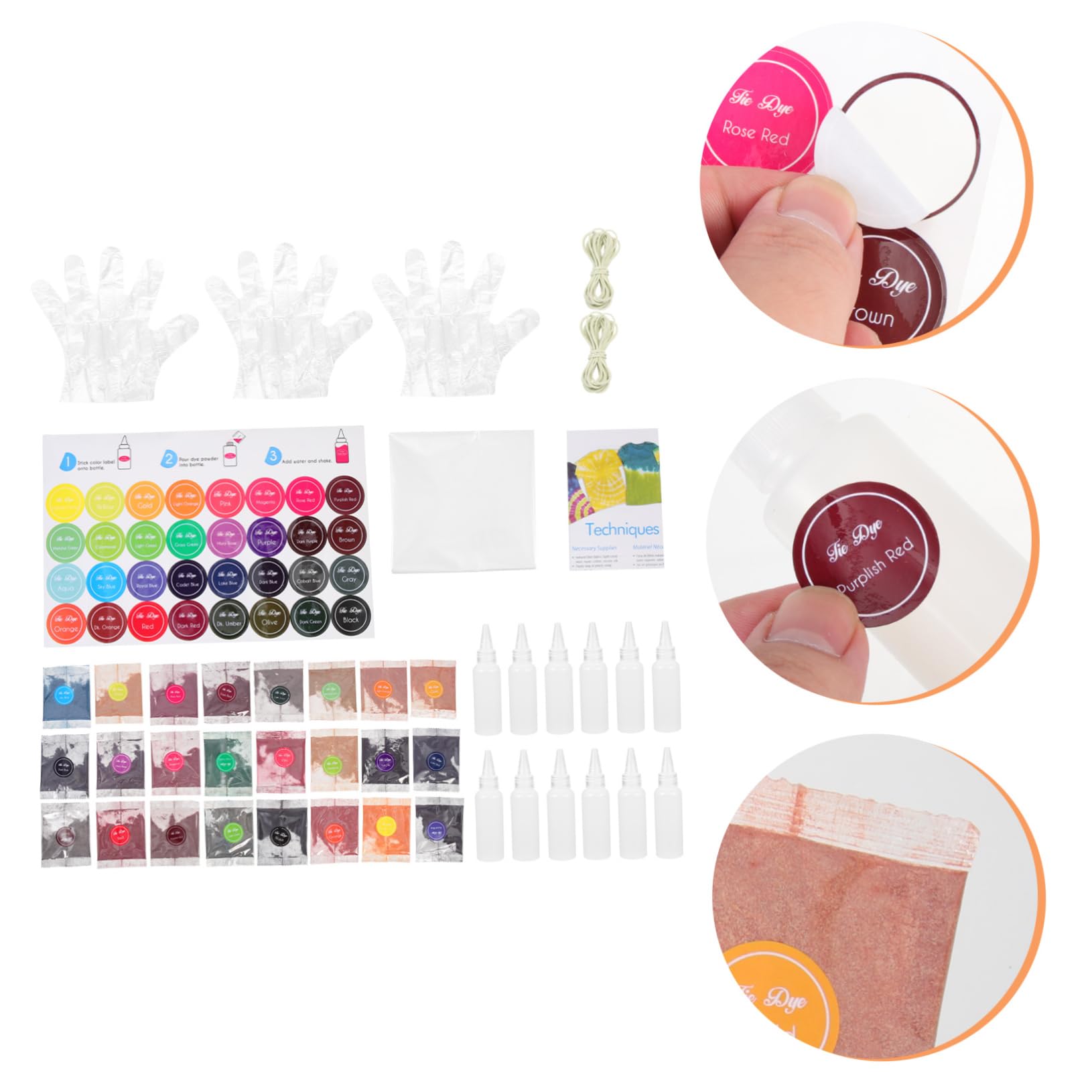 Kit De Teñido De Ropa Colores Polvo Para Teñir Perfecto Para Campamento De Verano y Actividades De Grupo.