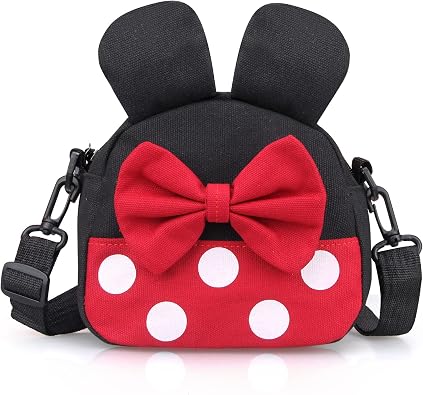 Cute Crossbody Purse for Little Girls Toddler Mini Mouse Travel Crossbody Bag Small Kids Shoulder Handbag Mini Cartoon Cross Body Bag