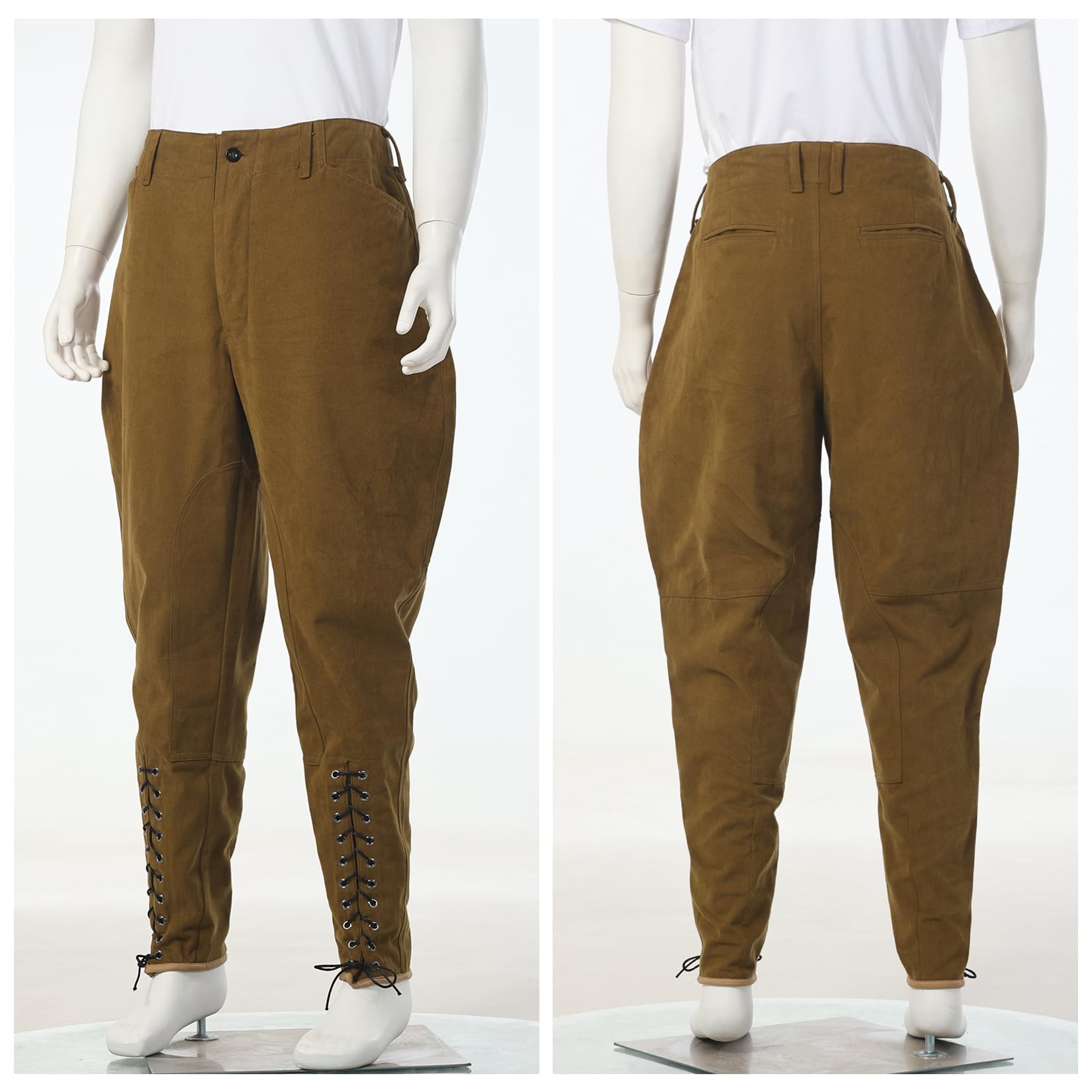 BPURB Reithose aus Baumwolle mit Schnürung und Wadenverschluss, 1940er-Jahre, Militärkostüm für Damen und Herren