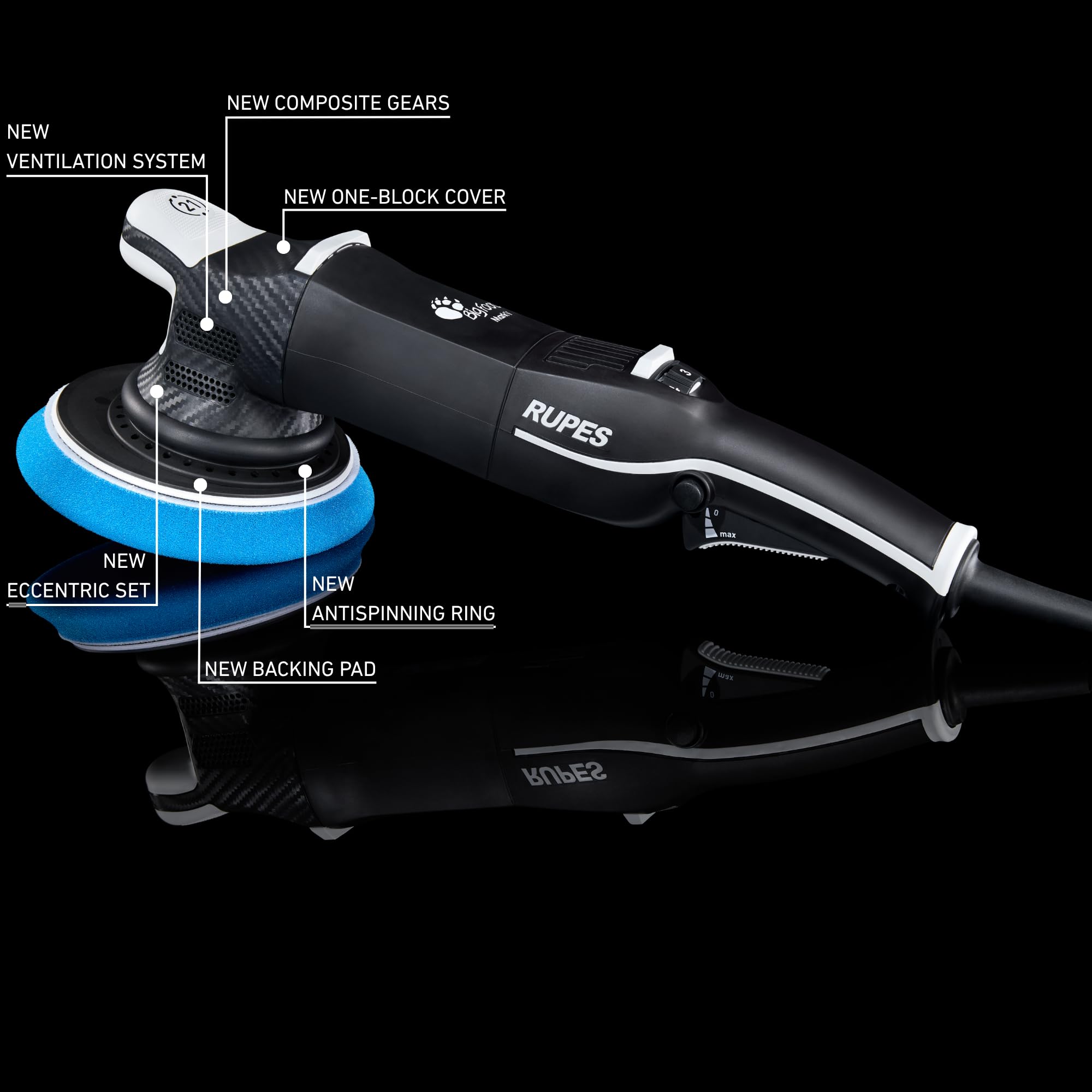 RUPES LHR21V - Lucidatrice orbitale singola Bigfoot Mark V, rumore e