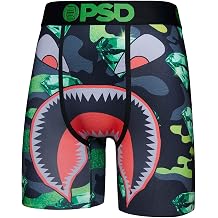 PSD Mens Warface Emerald Camo Boxer Briefs, Green, L
