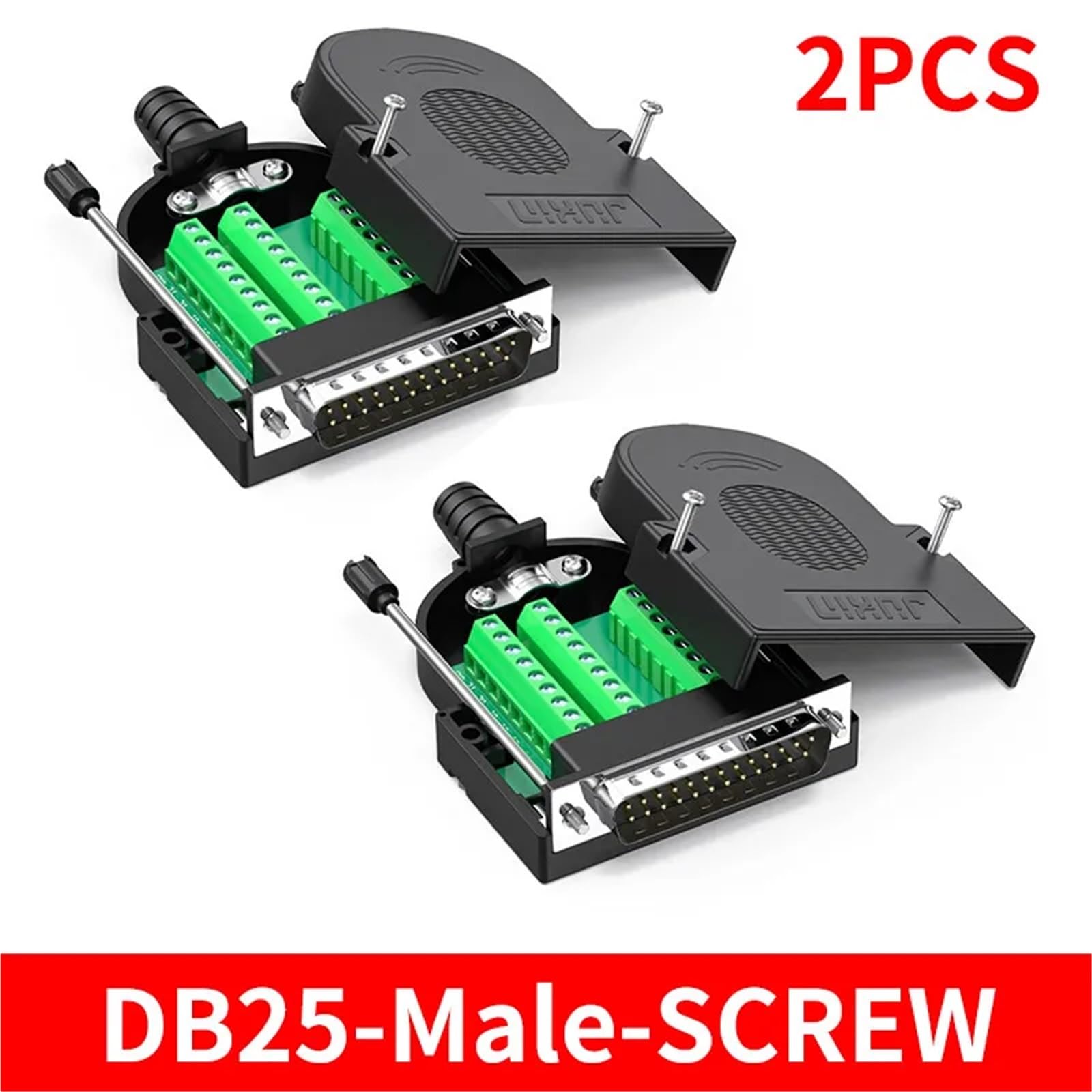 Adaptateur DB25 fin sans soudure mâle et femelle 25 broches pour port série parallèle (rouge)
