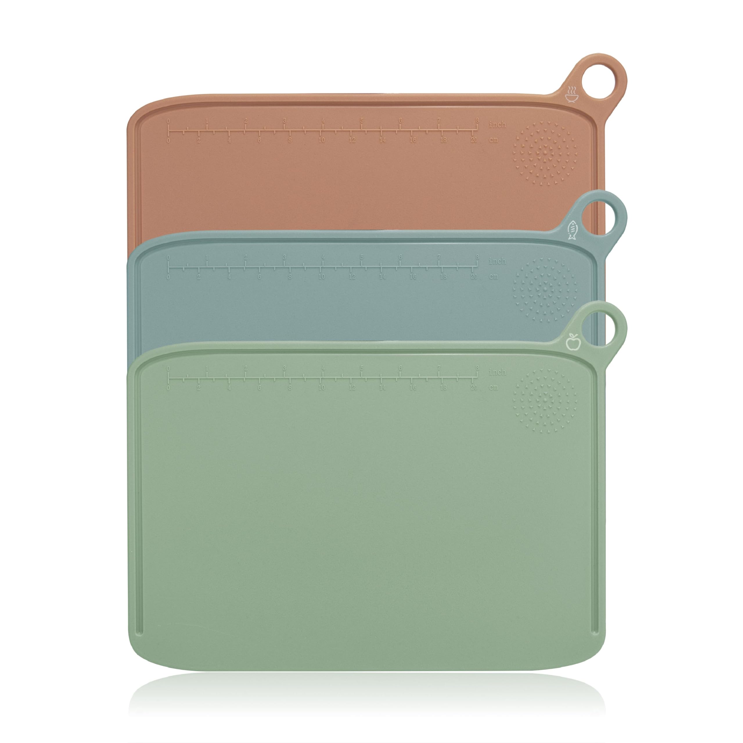 CharmlineCutting Boards Versatile Assortment Cutting Boards Set Of 3 Label Sorting Use, Suitable for Raw And Cooked Vegetables and Meat,