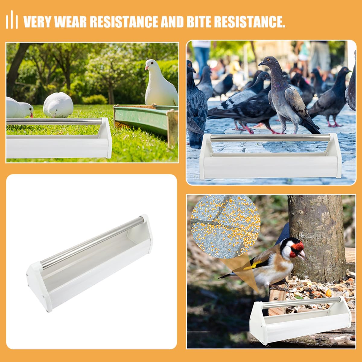 Mangeoire Lot de 2 Plastique Acier Inoxydable et pour en Légère et Pratique Jardins et Usage Intérieur