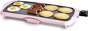 GreenLife Chapa elétrica extra grande de 50,8 cm, antiaderente de cerâmica não tóxica, sem PFA, controle de temperatura, aquecimento rápido e uniforme, bandeja coletora removível, panquecas, ovos
