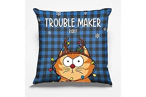 Pawfect House 'We Rule The House' Cat Christmas Pillow Covers With Insert...
