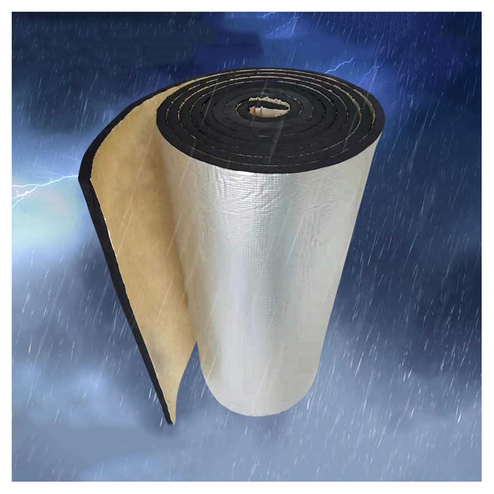 Cotone Isolante Autoadesivo,Tappetino fonoassorbente per Auto，Isolante Termico,Pannello Riflettente Termosifoni,Pannelli dell'isolamento del Tetto,Isolamento Termosifoni(5MM(THk),1 * 5M(5m²))