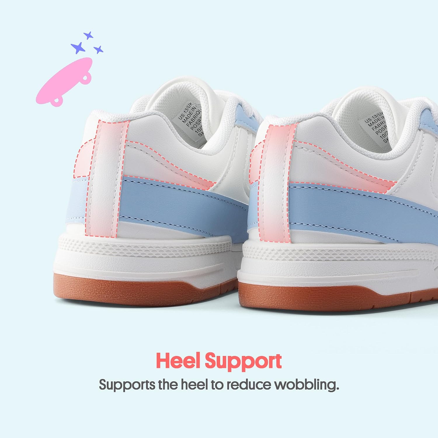 FabKids Girls' Vintage Tennis Shoes Classic Sneakers Breathable Non-Slip Athletic Shoes Cute Lace Up Casual Shoes for Kids