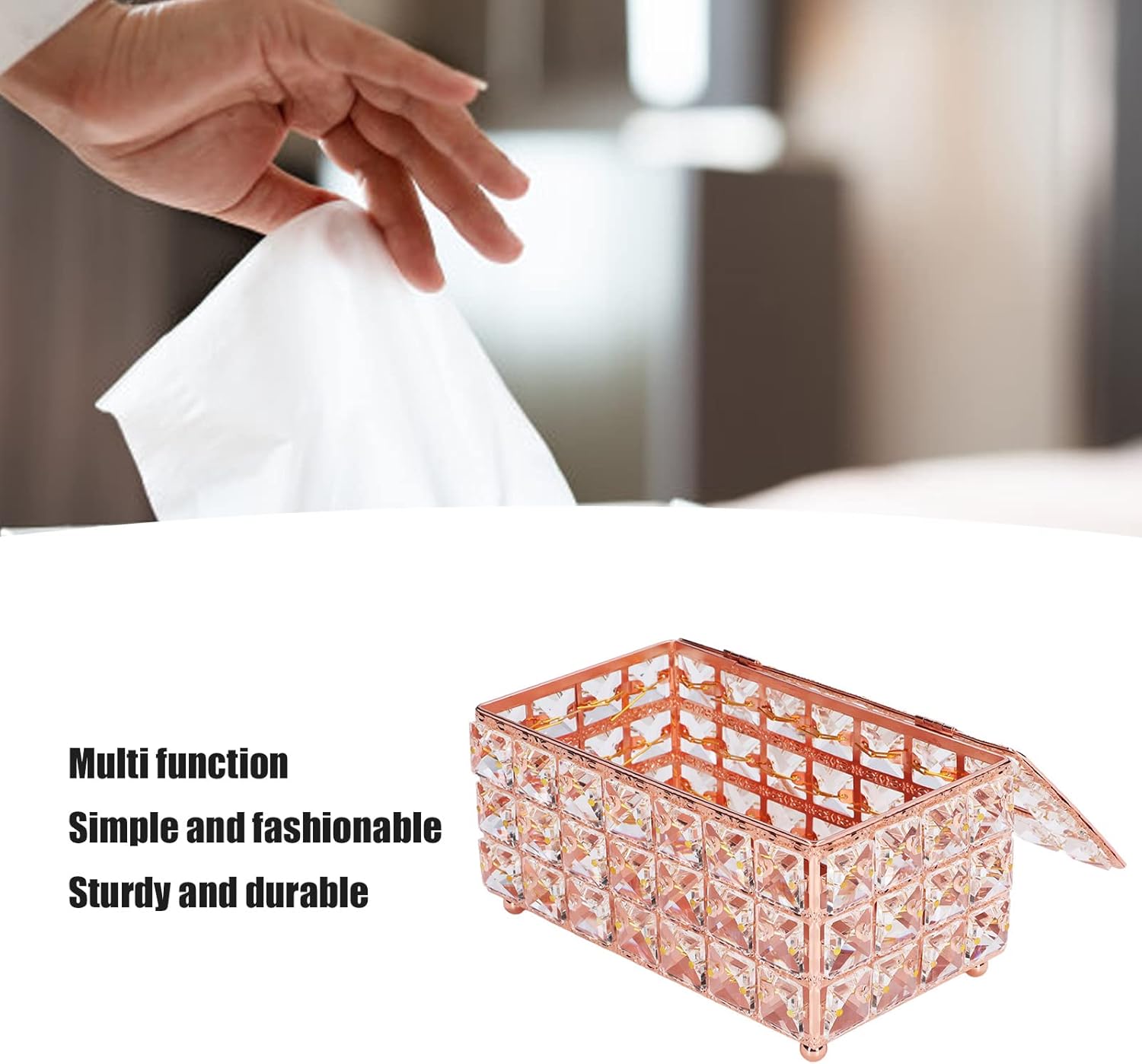 Multifunctional Clear Tissue Box Holder - Rectangular Decorative Cover for Bathroom, Kitchen, Office