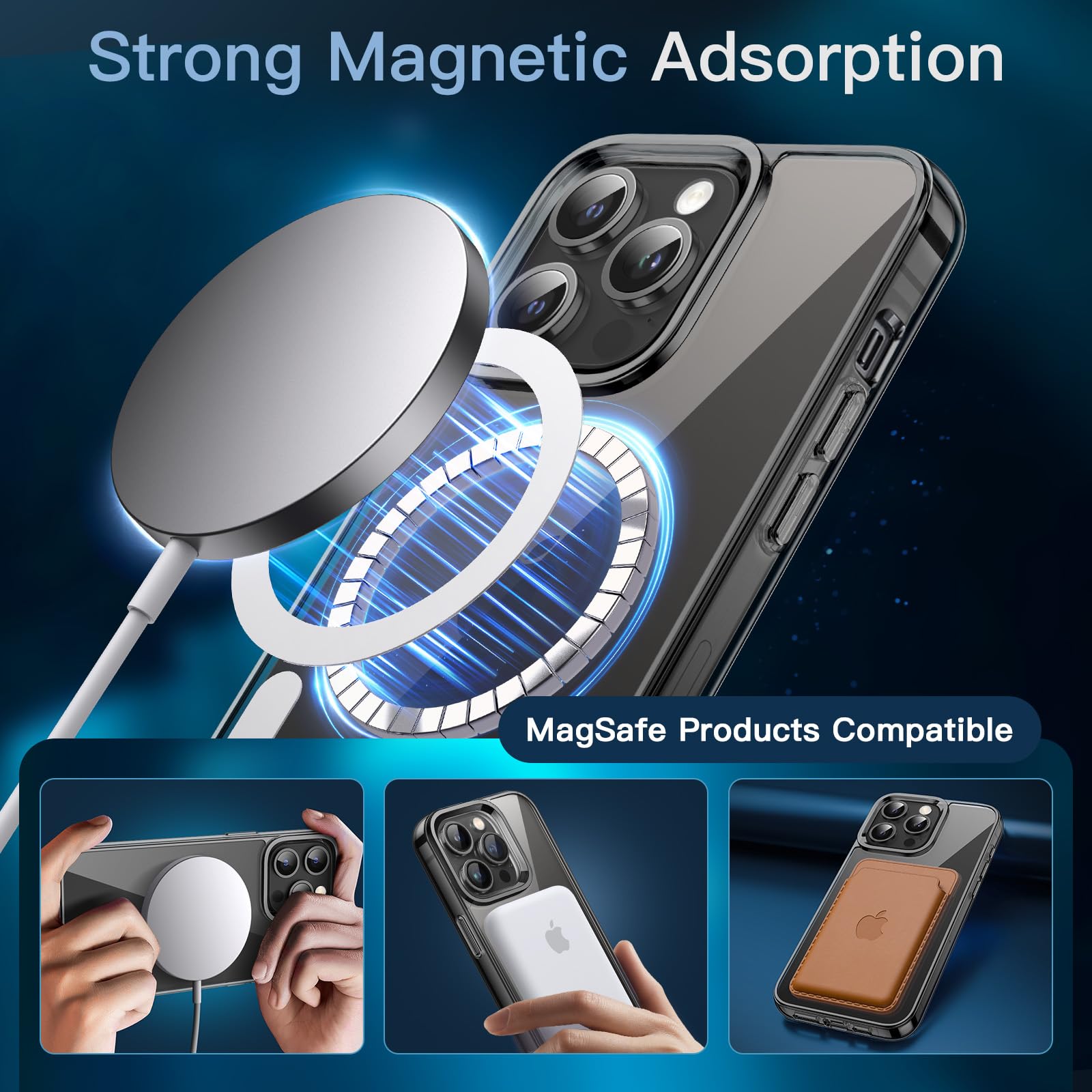 JETech 3-in-1 Schutzhülle Für IPhone 14 Pro (6,1 Zoll) – Mit 2 Panzerglasfolien & MagSafe-Kompatibilität