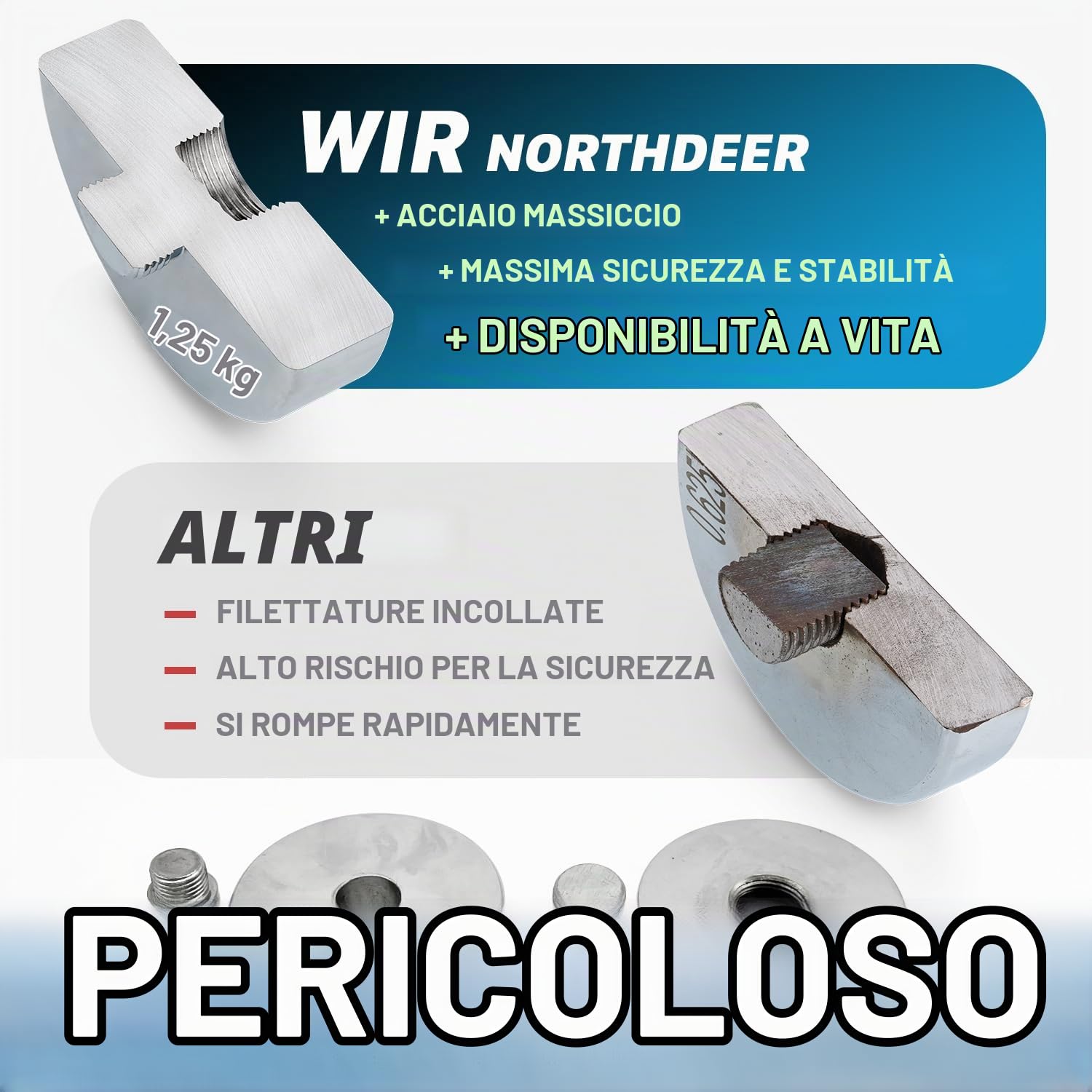 Northdeer Manubri in acciaio ultracompatto regolabile da 2,5 kg, 5 kg, 7,5 kg, 10 kg, 15 kg, 25 kg - Manubrio cromato con maniglie in schiuma per l'allenamento domestico nella palestra