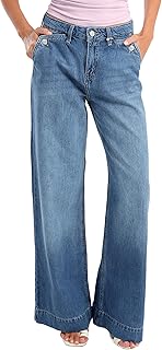 بنطلون جينز مع جيوب بأزرار إغلاق للنساء من كارينا