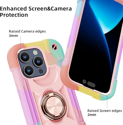 Miniatura 5 de MARKILL Funda compatible con iPhone 15 Pro Max de 6.7 pulgadas con soporte de doble anillo, funda resistente de grado militar a prueba de golpes