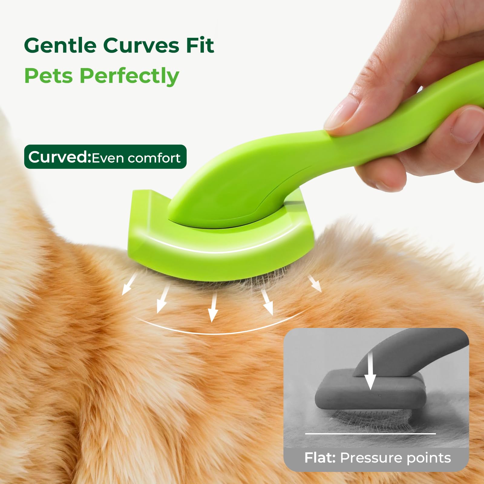 Pecute Cepillo Tipo Slicker, Cepillo para Perros Mascotas, Elimina la Capa Interior, Enredos y Nudos, Carda con pua Larga para Perros Cockapoo, Goldendoodle, Poodle Cepillo desenredante(25mm, S)