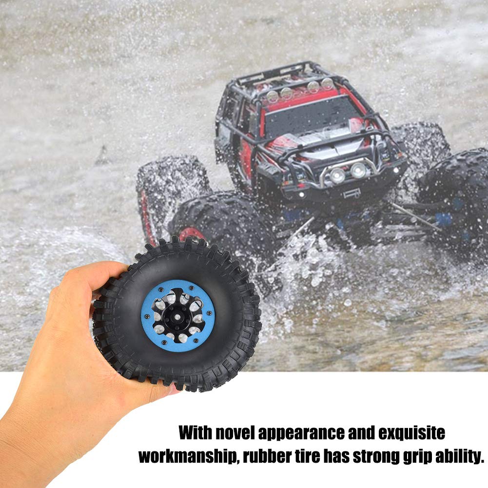 Piasta koła samochodu RC 4 szt. 1,9 cala wysokiej jakości plastikowe gumowe części zamienne do opon do Traxxas Axial gąsienica RC akcesoria samochodowe czerwony niebieski (Niebieski)
