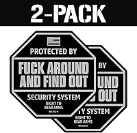 Vista 2 de Adhesivo FAFO - Letrero de seguridad FAFO Advertencia [Paquete de 2] Protegido por Decal Fuck Around and Find Out para camión, ventana Pegatinas