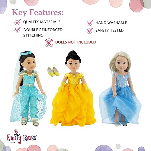 Miniatura 3 de Emily Rose Paquete económico de muñeca de princesa de 14 pulgadas, juego de 9 piezas de muñeca de 14 pulgadas, incluye personajes favoritos de Make
