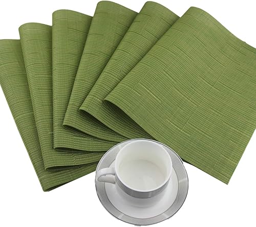 Miniatura 3 de Mantel individual de plástico Bechen, mantel individual lavable antideslizante, para mesa de comer, set de manteles individuales de mesa, se limpia