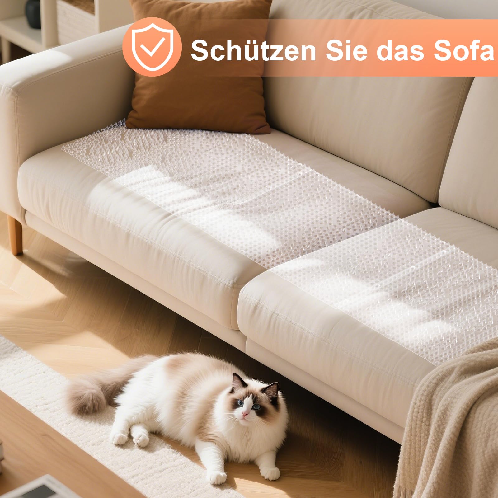 Uross Mata ochronna dla kotów – zestaw bariery dla kotów (10 sztuk) 41 x 33 cm kwadratowa – mata Scat Mat z 2,5 cm plastikowymi kolcami, mata ochronna dla kotów, środek odstraszający koty, psy, do