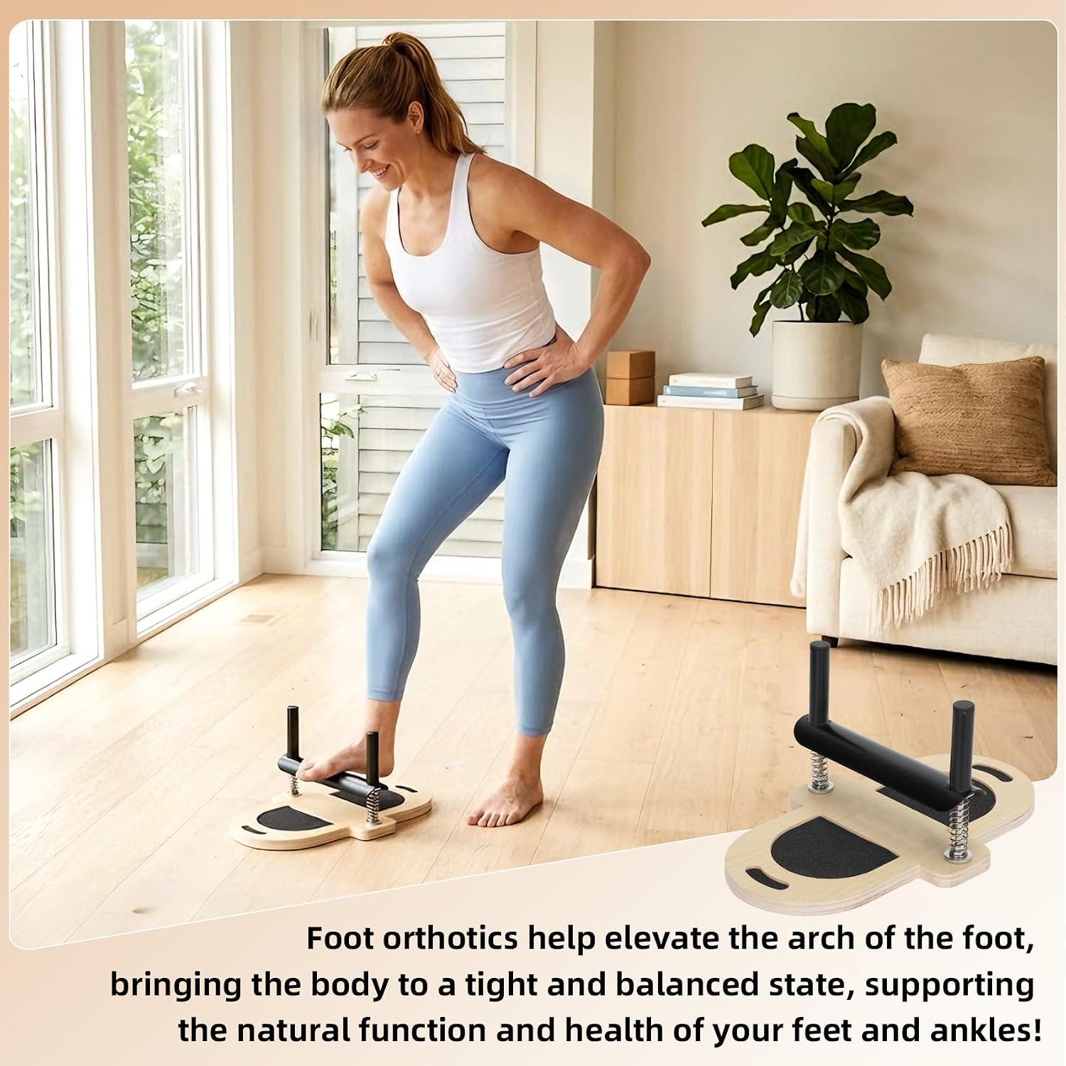 Arch Support Trainer,Pilates Foot Corrector with Adjustable Resistance Improves Foot Strength & Posture,Foot Strengthener Ideal for Home, Office & Gym Use