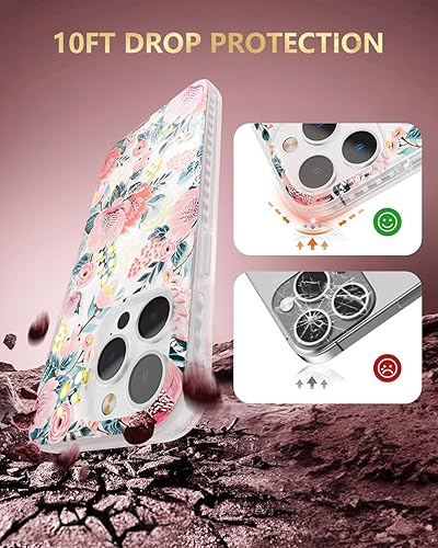 Miniatura 8 de SCORPIFY Funda para iPhone 14 Pro con diseño floral de Epiphyllum rosa, bonita funda transparente para teléfono para mujeres y niñas protección