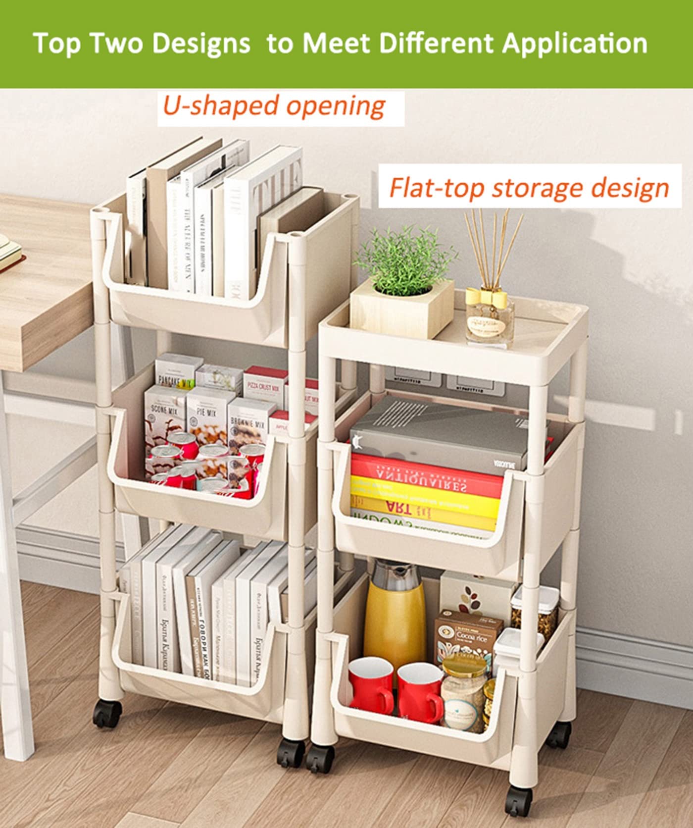 くるりんさん　下の棚 Amazon｜デスク下の2ティアフロアスタンディング本棚、 4つの