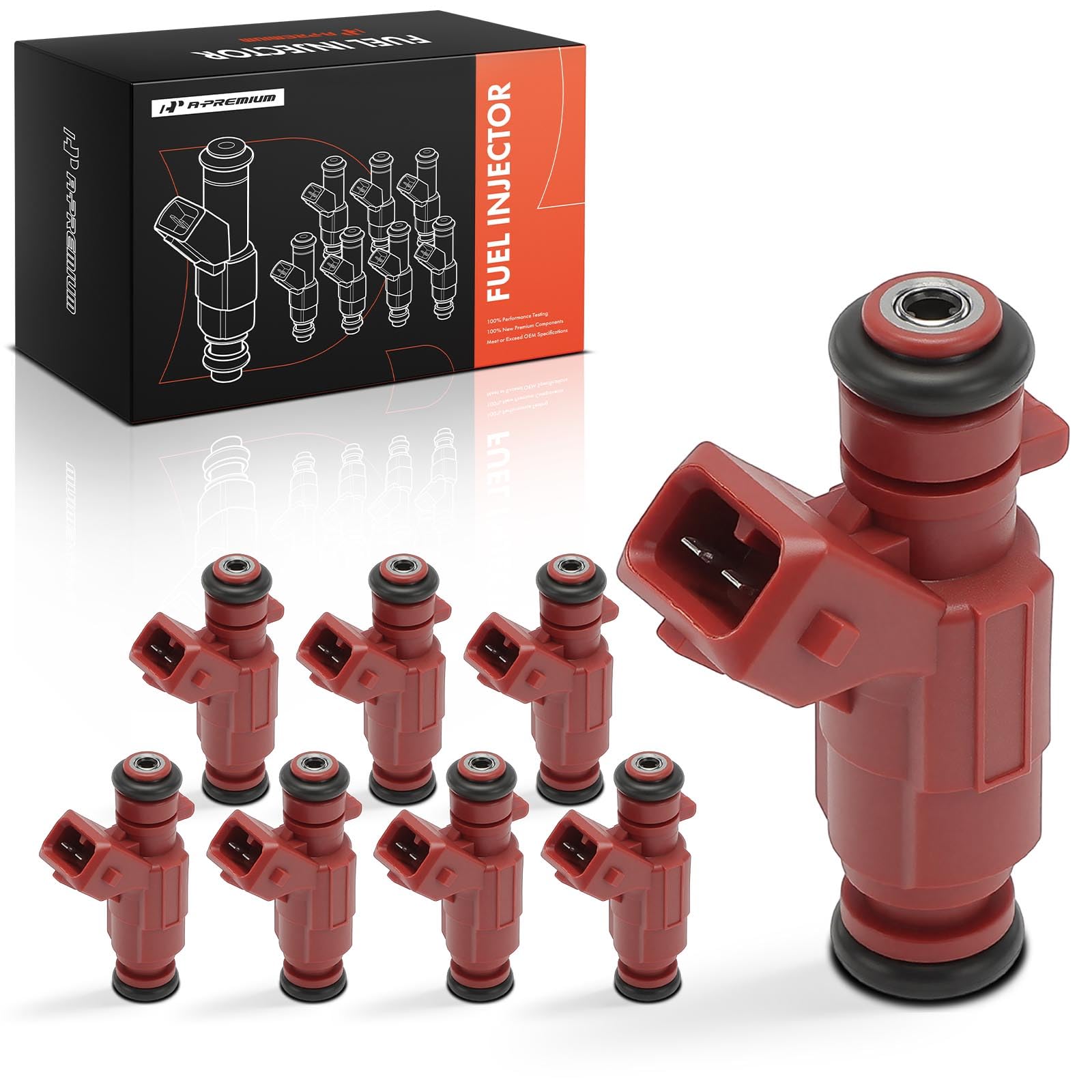 A-Premium Set of 8 Fuel Injectors Compatible with Mercedes-Benz C55 AMG 05-06, CL55 AMG 01-02, CLK55 AMG 01-06, E55 AMG 01-02, G55 AMG 03-04, S55 AMG 01-02, SLK55 AMG 07-10, 5.5L, Replace# 1130780023