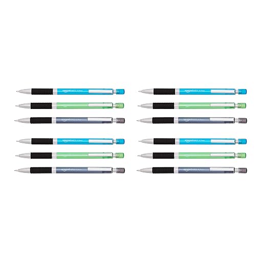 MockWares Basics Mechanical Pencil with Metal Clip, 12-Pack