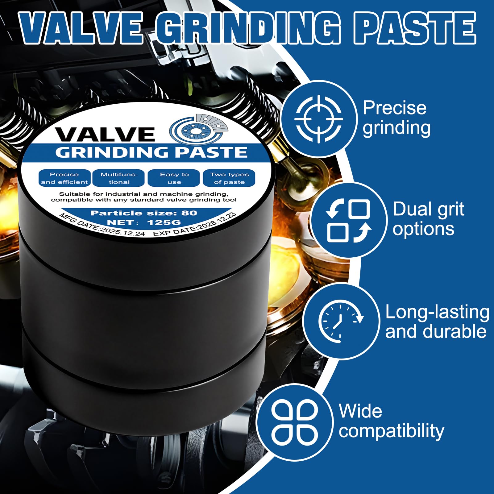 250g Pasta Abrasiva per Valvole, Grinding Paste for Engine Components, Auto Moto Camion