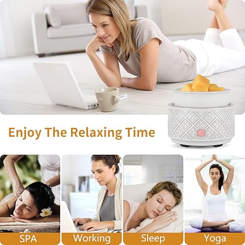 Miniatura 5 de Calentador de cera para cera perfumada, calentador de cera de cerámica 3 en 1, calentador eléctrico de velas para cera derretida, cubos de cera para