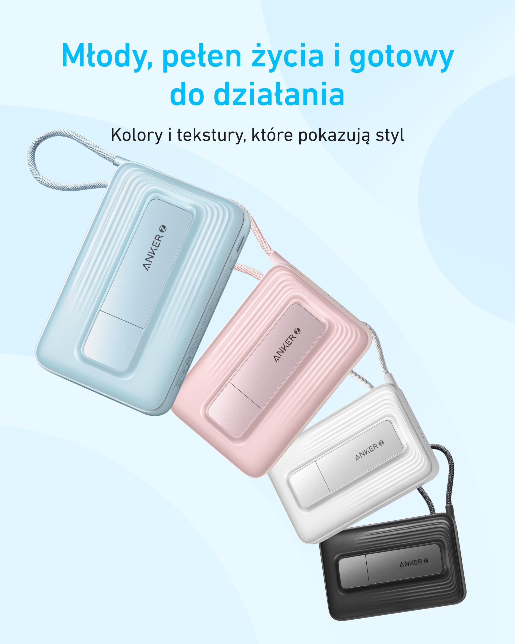 Anker Magsafe Power Bank 10000 mAh, przenośna ładowarka z szybkim ładowaniem 30 W Max, z wbudowanym kablem USB C i regulowanym uchwytem do iPhone 17/16/15 Series, AirPods i innych | Wbudowany kabel USB-C pod kątem prostym, regulowana podstawka, kompaktowa
