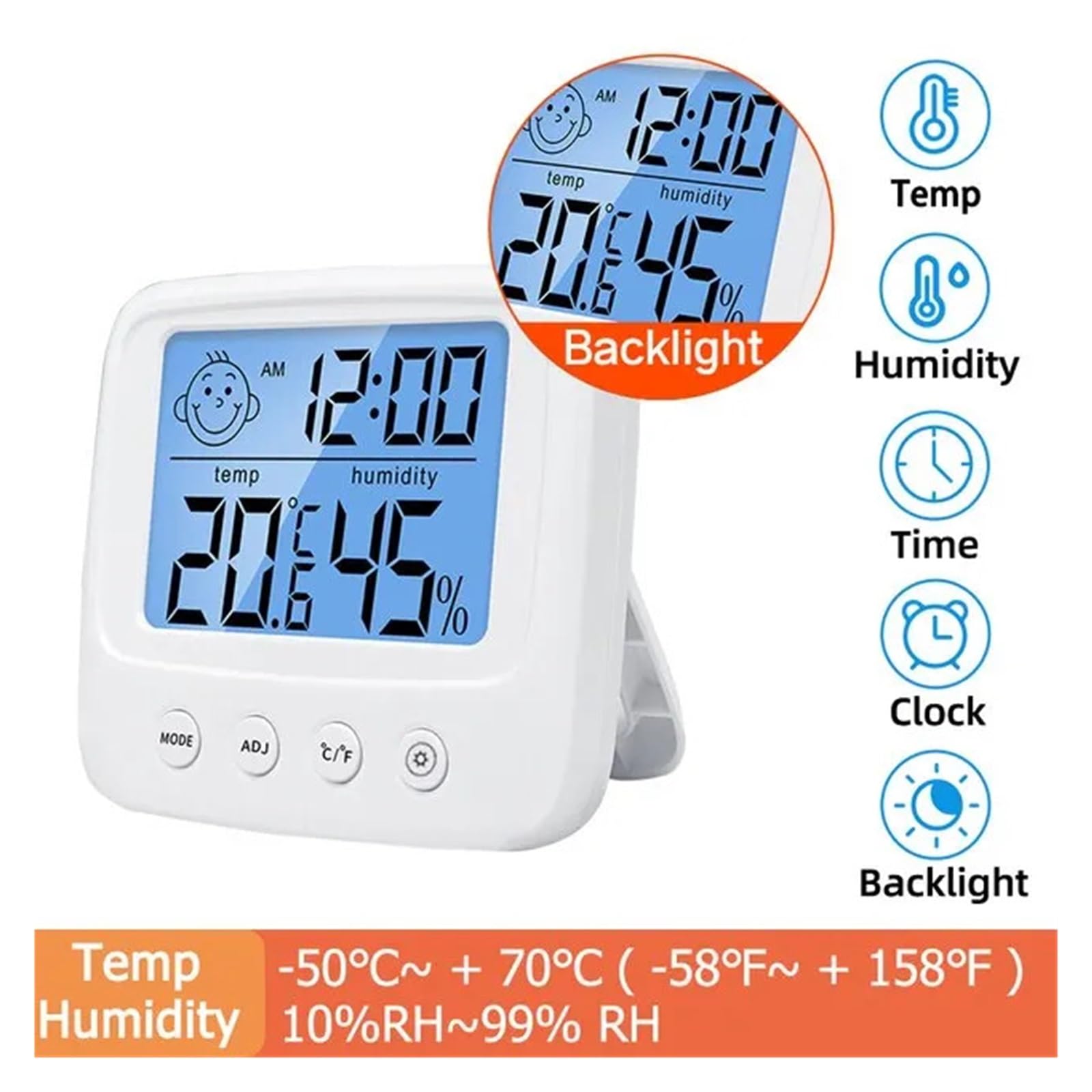 LCD Digital Temperatura habitación de bebé medidor de Humedad retroiluminación hogar Interior higrómetro electrónico termómetro estación meteorológica