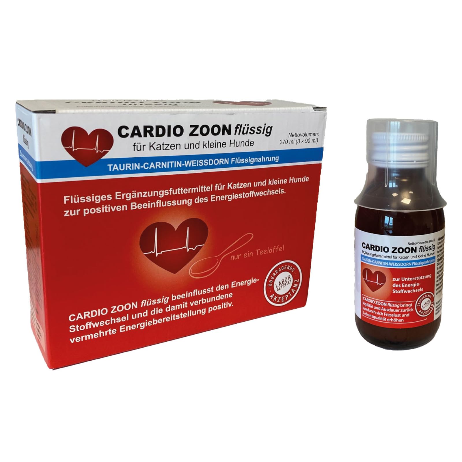 Cardio Zoon w płynie 3 x 90 ml płynna karma uzupełniająca dla psów i kotów wspomaga metabolizm energetyczny
