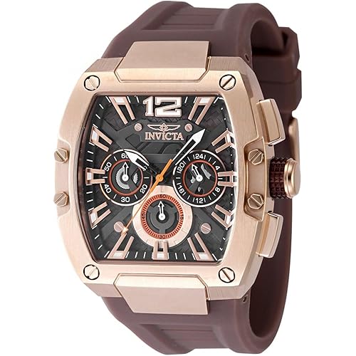 Invicta Racing Men 43mm Stainless Steel Rose Gold Black+Brown dial VD54 Quartz