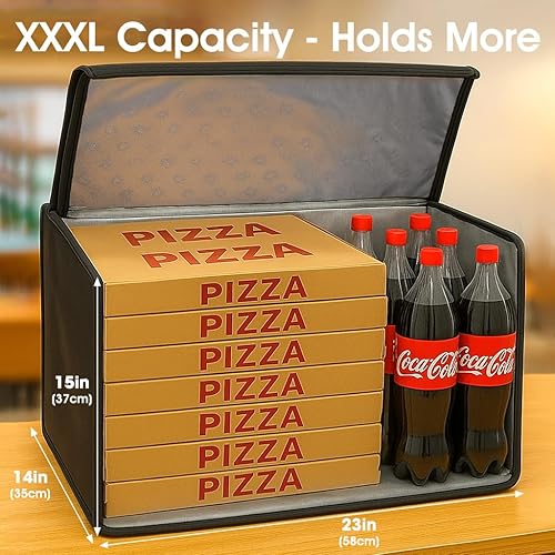 Vista 234 de Bodaon Paquete de 1 bolsas de compras reutilizables aisladas, bolsa enfriadora de picnic XL con cremallera superior para frío, bolsa aislada