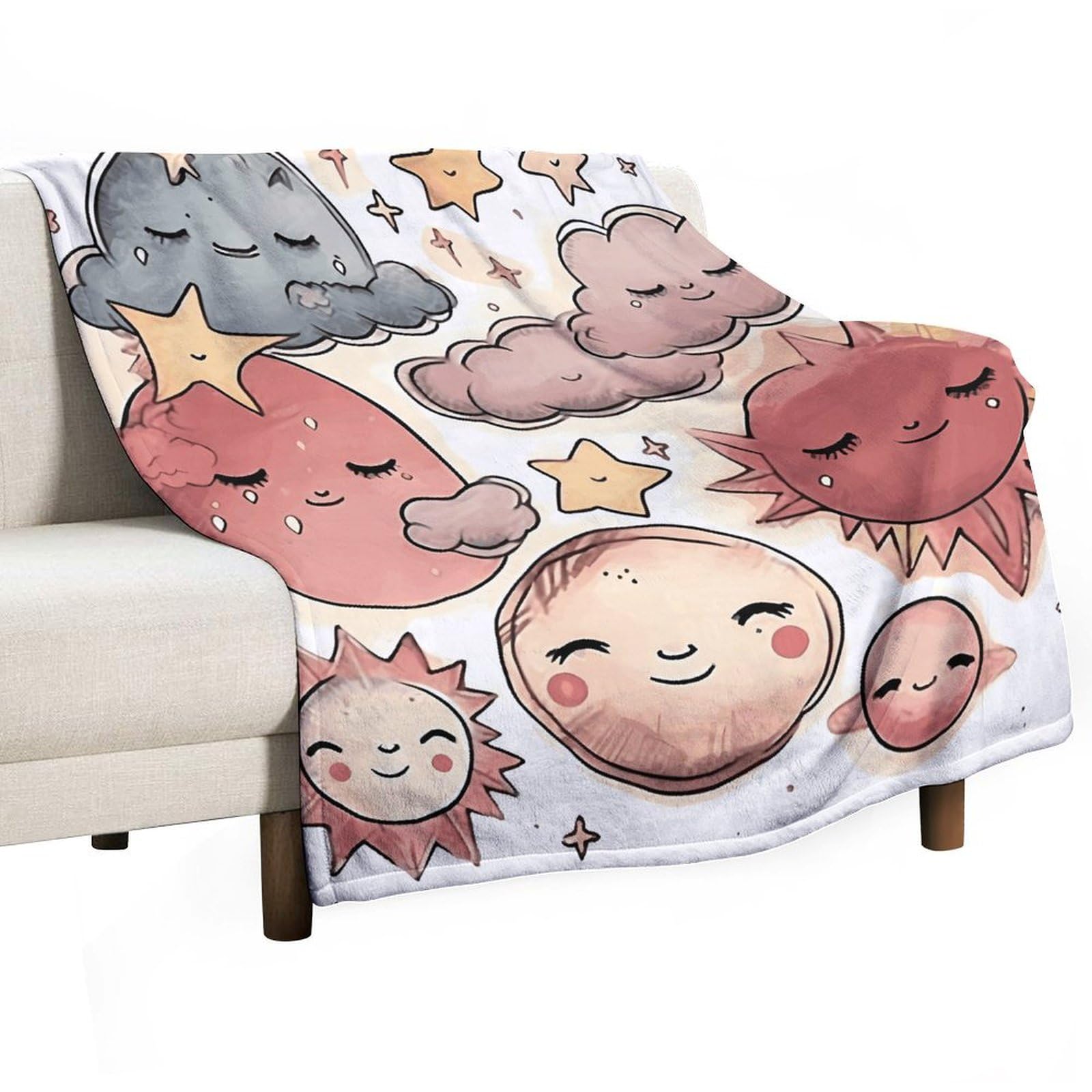 Couverture flanelle motif soleil apporte douceur et réconfort au quotidien