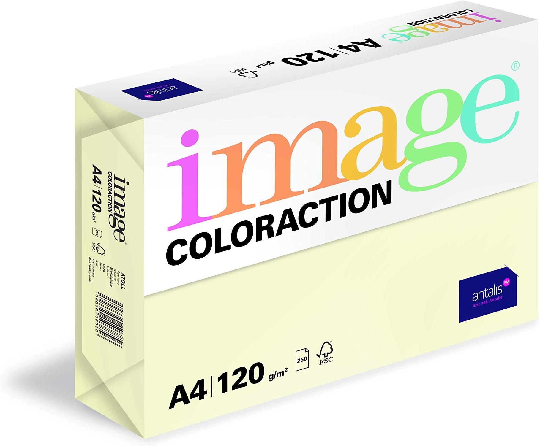 Coloraction Pale Ivory (Atoll) A4 210x297mm 120gm2 fsc4 250sh/RM 5rm/BX
