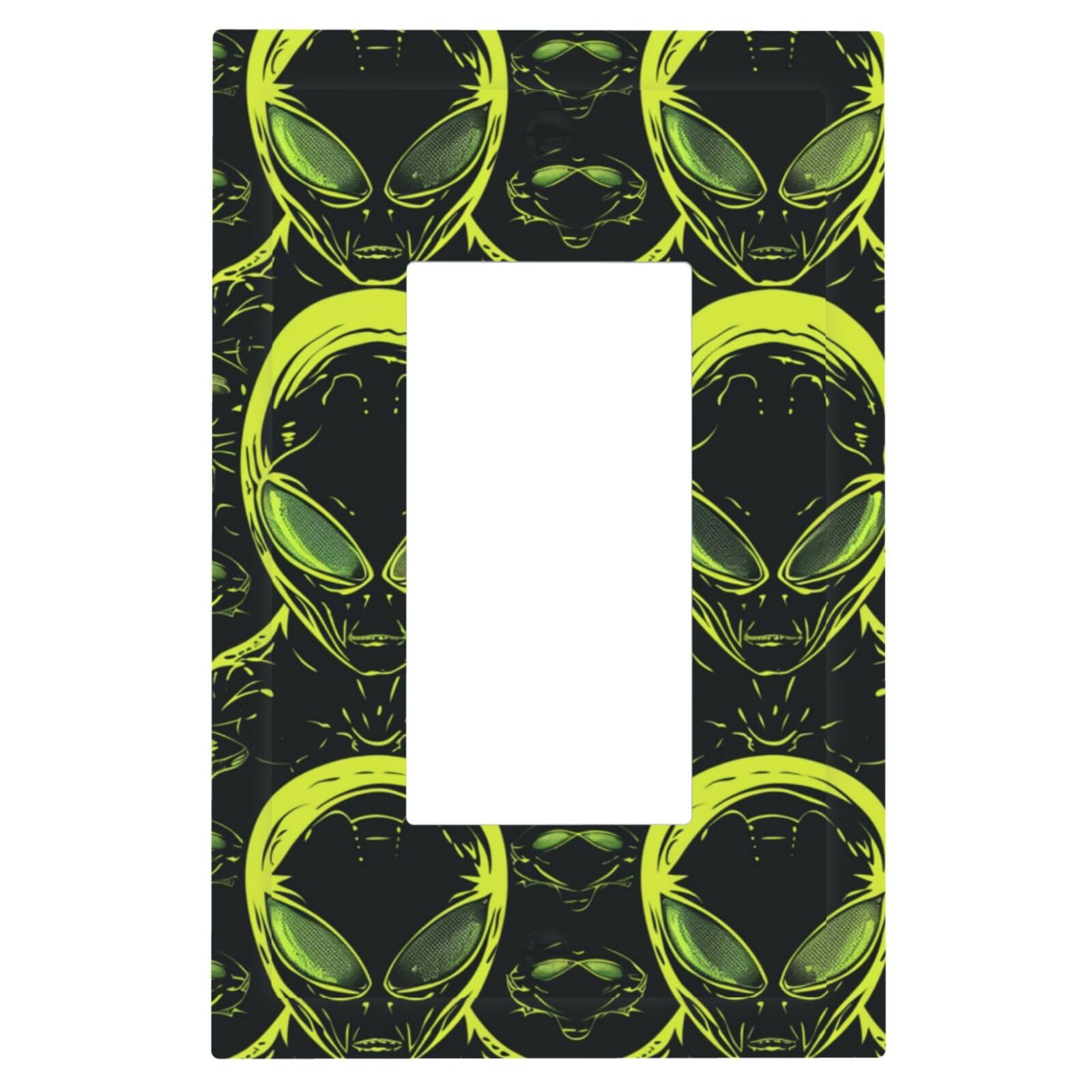 Placa de pared GFCI de alta resistencia con acabado gráfico decorativo alien