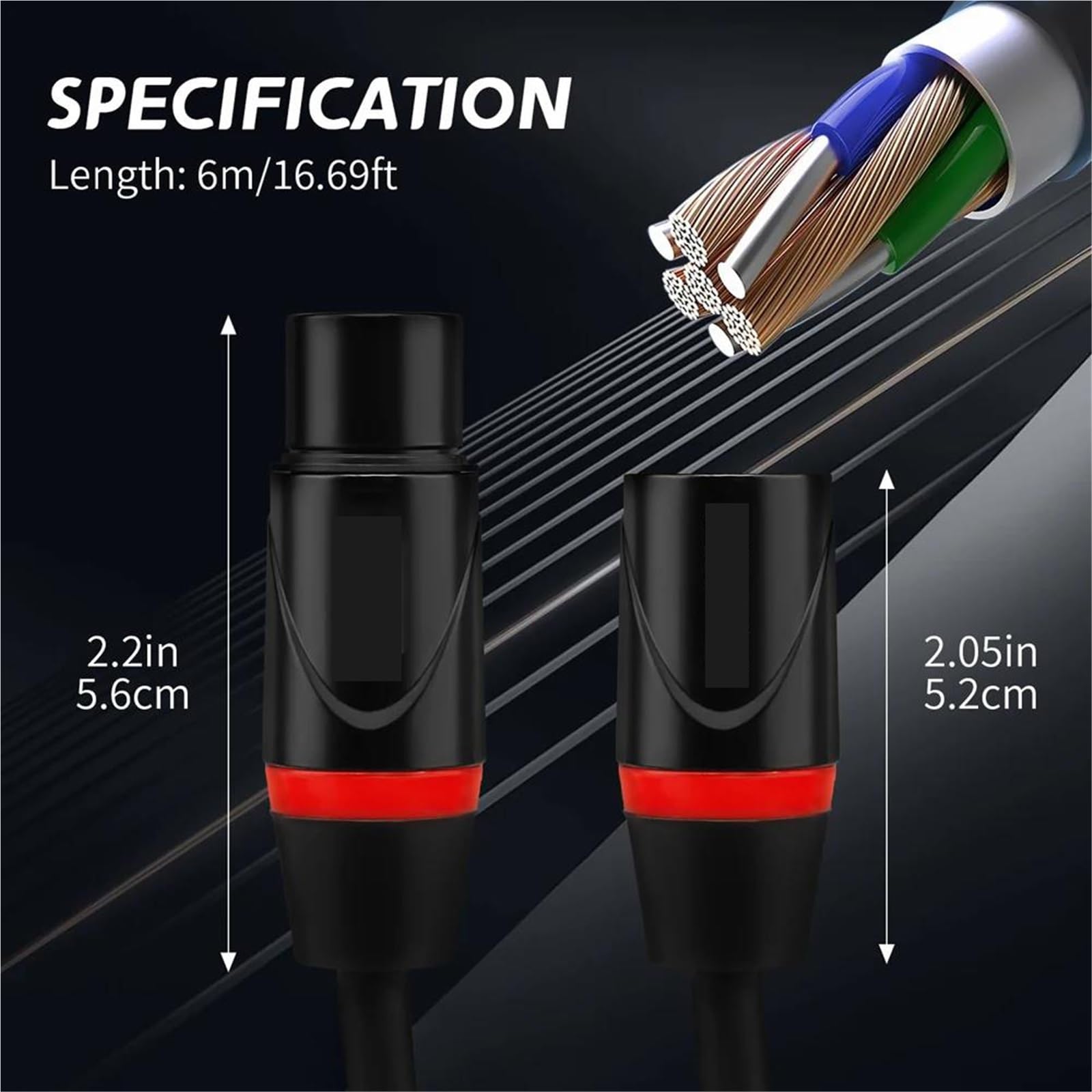 Gitarren-Audiokabel PVC-geschirmtes Audiokabel Mit Vergoldetem Kern Aus Reinem Kupfer. Geräuscharmes Instrumentenzubehör