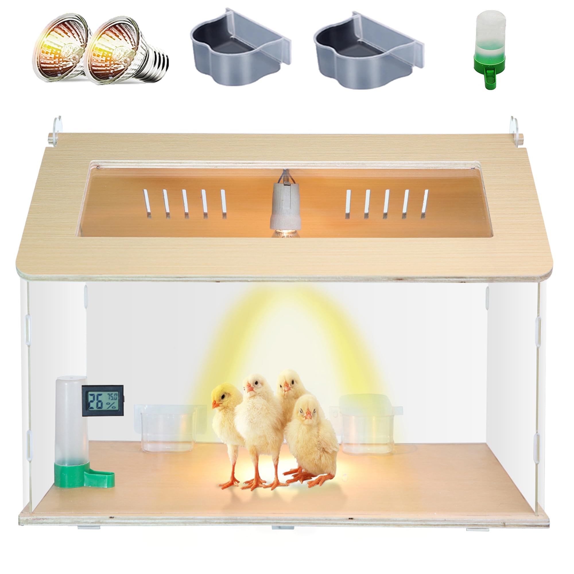 25~40 Newborns Chick Brooder Box Quail Cage Bird Playground Egg Incubator Chick Starter Kit Tortoise Habitat