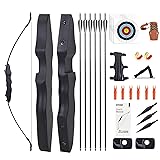 SOPOGER Recurve Bow and Arrow Set - Archery Takedown Recurve Bow Set for Adult Beginners Target Practice 30lbs 40lbs Right Handed Longbow Outdoor Backyard Hunting Shooting Training Kit