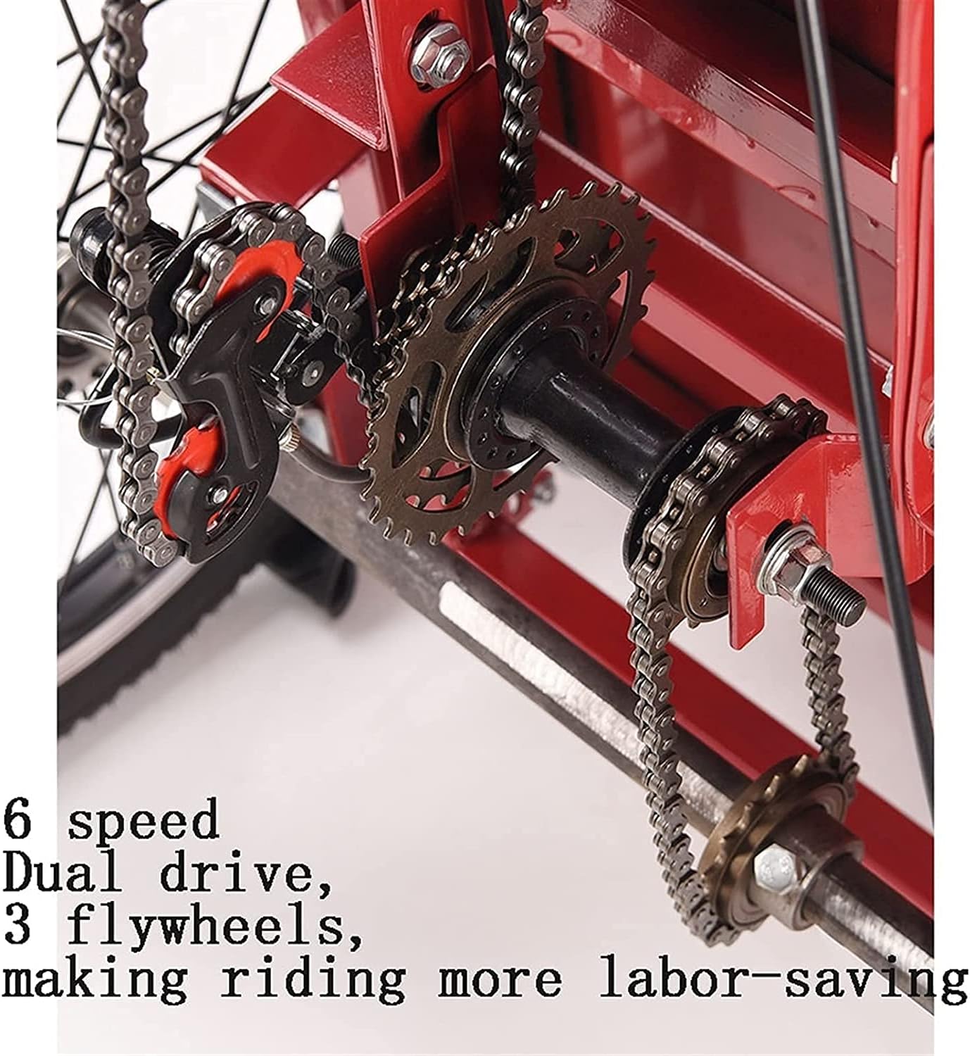 Adult Tricycle Cruiser Bike Shopping Outdoor Sport Foldable Adult Tricycles, 6 Speed Adult Trikes 20 Inch 3 Wheel Bikes for Adults with Cargo Basket for Recreation, Shopping, Picnics