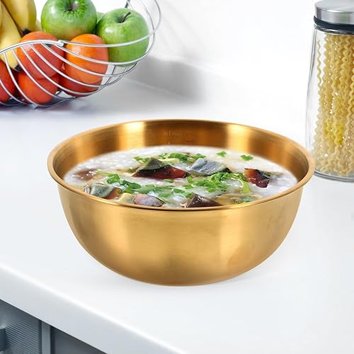 Miniatura 8 de Luxshiny Cuencos de acero inoxidable para mezclar para hornear, tazón de sopa de ramen coreano, bandeja de ensalada de metal, organizadores de