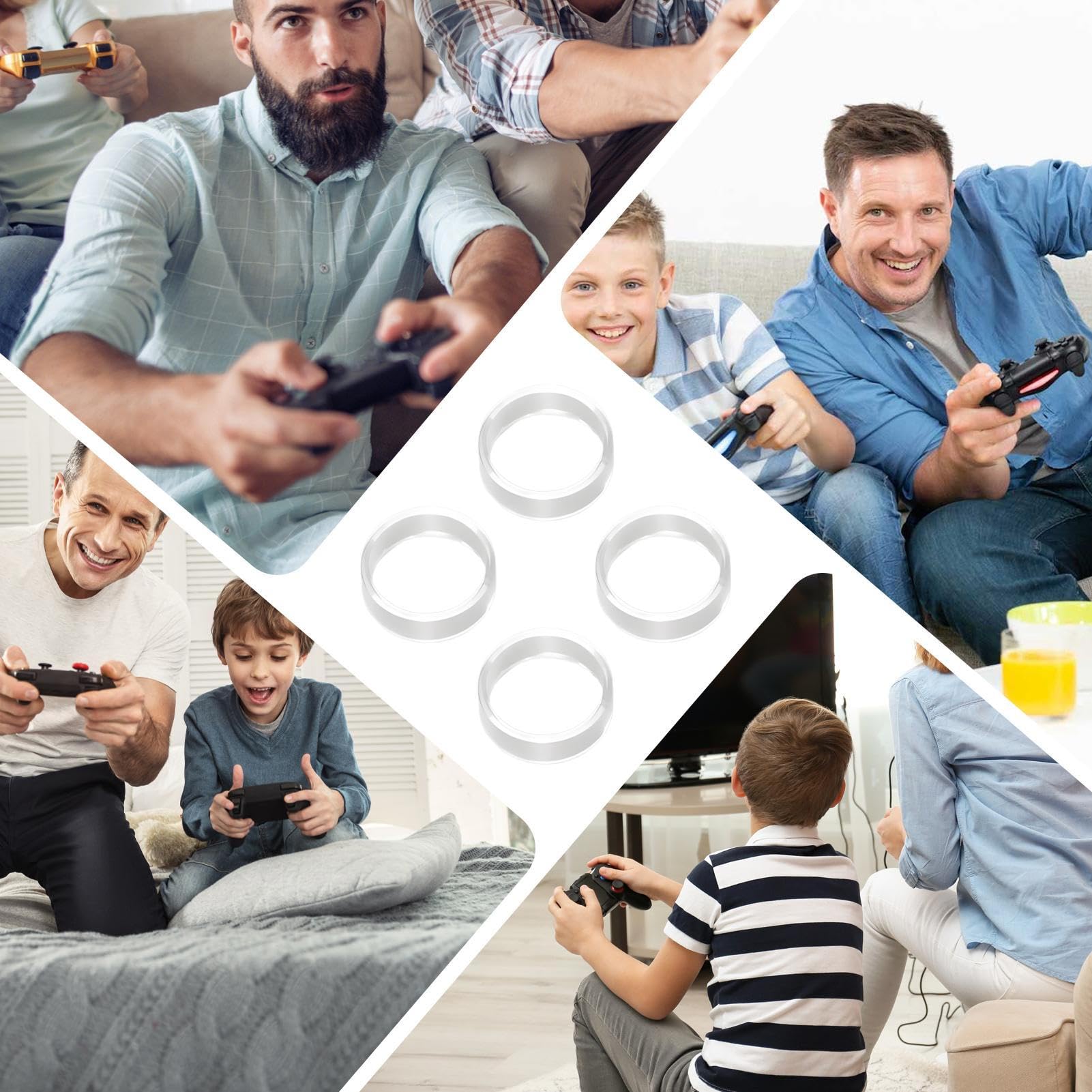Pierścień ochronny na joystick, przezroczyste, odporne na zużycie, bezpieczne gumowe pierścienie ochronne do kontrolerów gamepada, entuzjastów, rodziny, przyjaciół