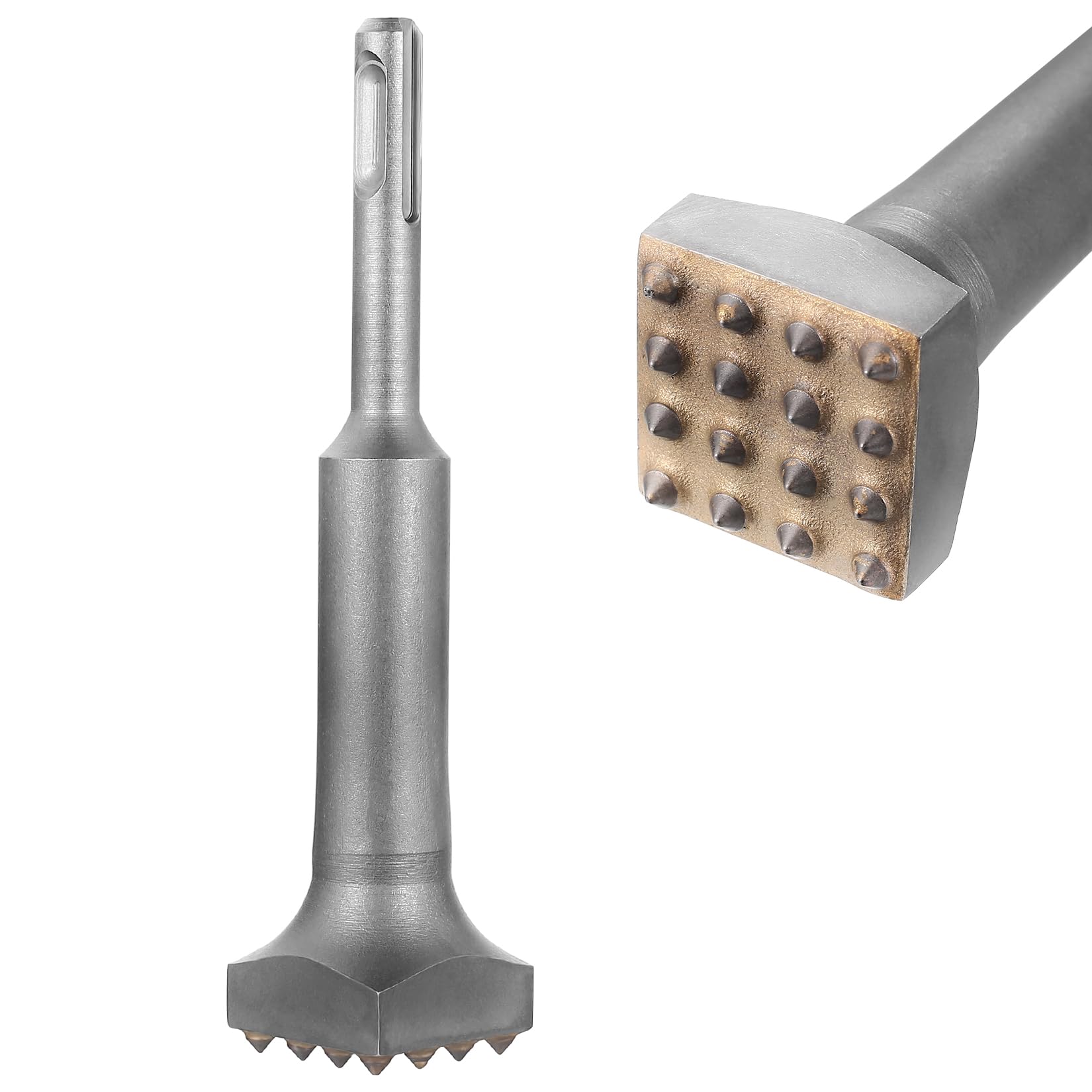 1 PcsCincel SDS Plus,Cincel Martillo Percutor,Cincel de Martillo Eléctrico SDS PLUS 16 Dientes,Brocas de Vaso de Demolición,Taladro Percutor Eléctrico de Cabeza Cuadrada para Muros Puentes Hormigón