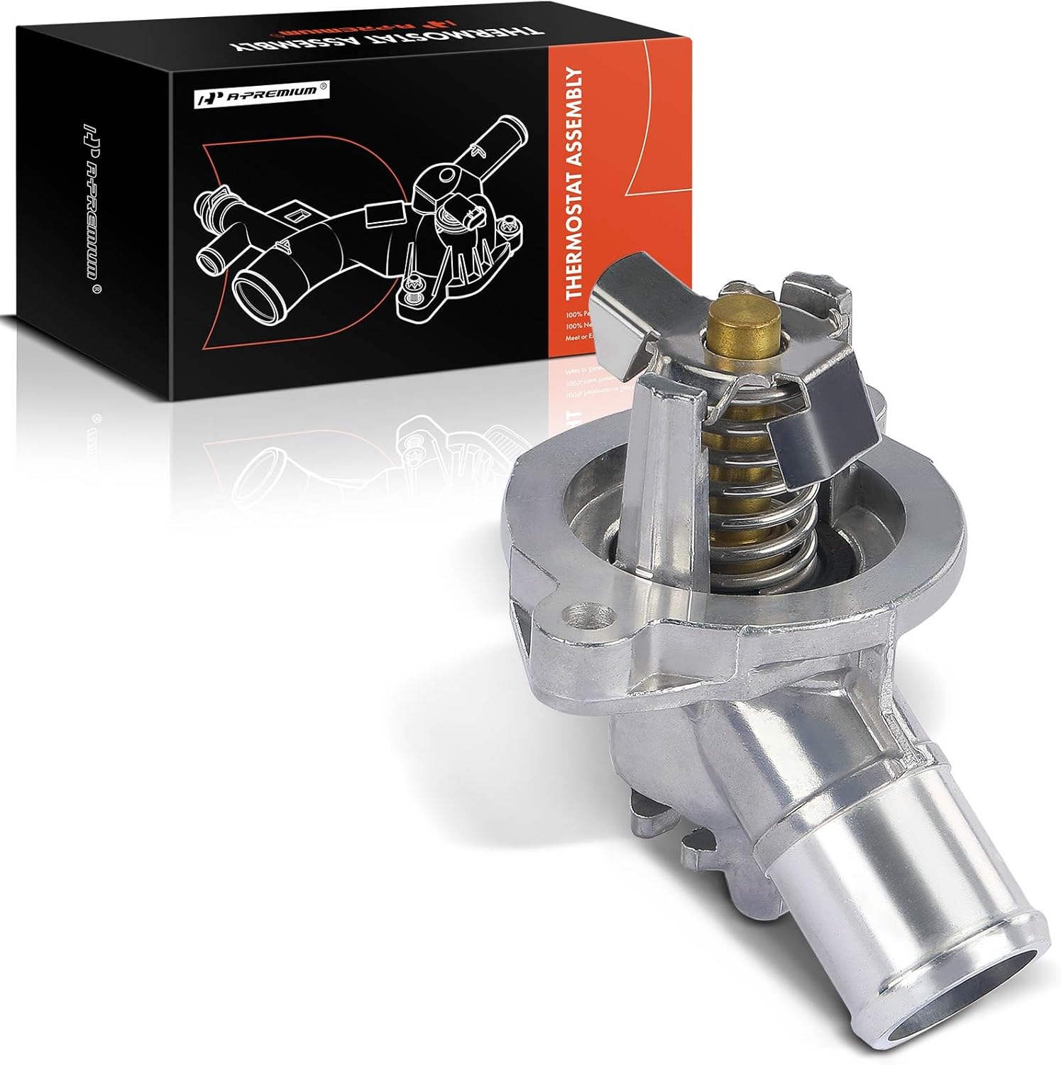 A-Premium Engine Coolant Thermostat Housing Assembly Compatible with Chevrolet Equinox 2018-2019, Malibu 2016-2019 & GMC Terrain 2018-2019, 1.5L, Replaces for 12669633, 9022116